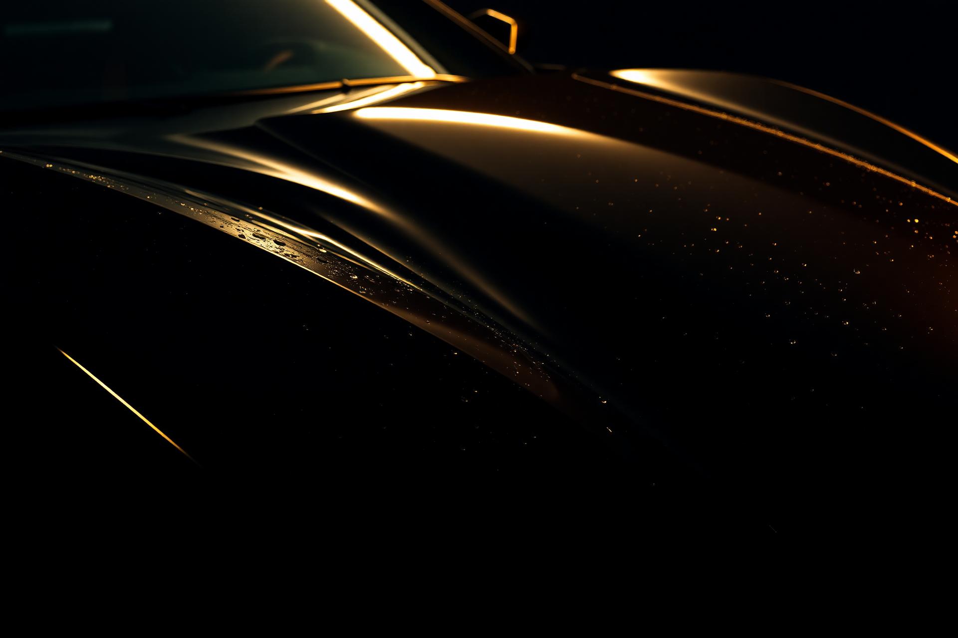 Detailed luxury car with mirror-finish paint